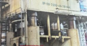 ONE PREOWNED BLISS 7000 TON  VERTICAL HYDRAULIC DOWN ACTING FOUR POST GUIDED RAM PRESS MODEL HS-7000-4R-48-144  AGE 1954